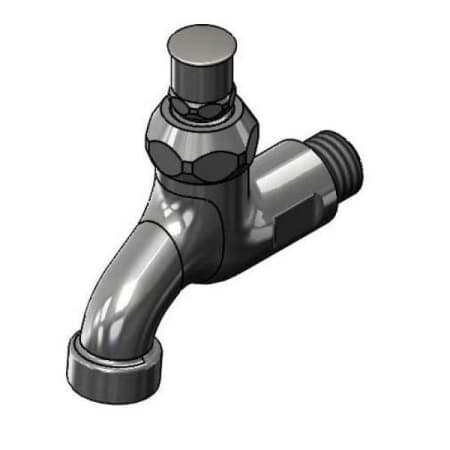 T and S Brass Sill Faucet: 1/2" NPT Male Inlet, Loose Key Stop, 3-1/2" Outlet to Center of Spout Chrome