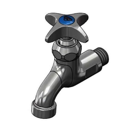 T and S Brass 6.25 GPM Wall Mounted Single Handle Utility Faucet with Metal Handles Chrome Plated