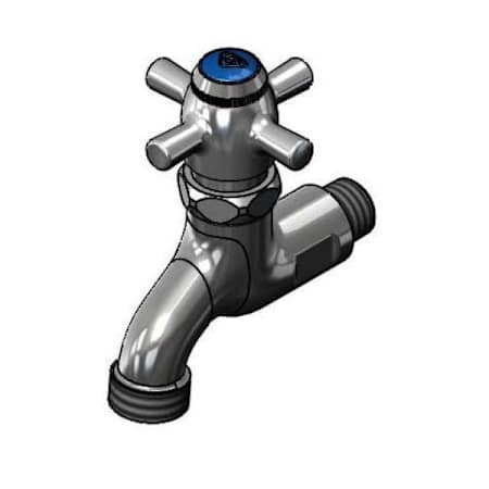 T and S Brass 6.61 GPM Wall Mounted Single Handle Utility Faucet with Metal Handles Chrome Plated
