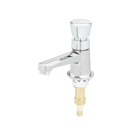 T and S Brass Sill Faucet, Self-Closing Metering, 1/2" NPSM Male Shank, 0.5 GPM VR Outlet Device Chrome