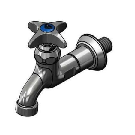 T and S Brass 6.25 GPM Wall Mounted Single Handle Utility Faucet with Metal Handles Chrome Plated