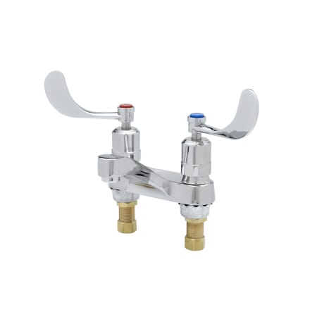 T and S Brass 2.2 GPM 4"W Deck Mounted Lavatory Faucet with Wrist Blade Handles Chrome