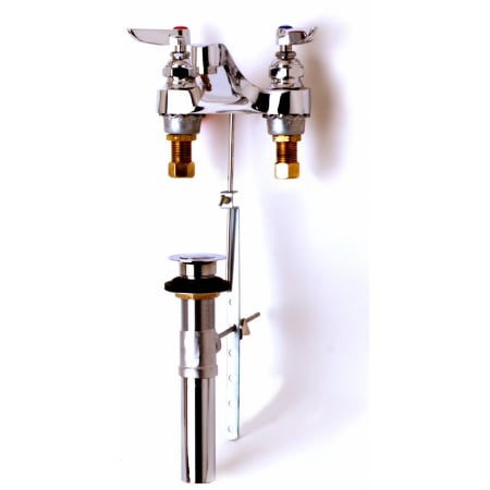 T and S Brass 2.2 GPM 4" Centerset Deck Mounted Lavatory Faucet with Integral Spout and Pop-Up Drain Assembly Chrome