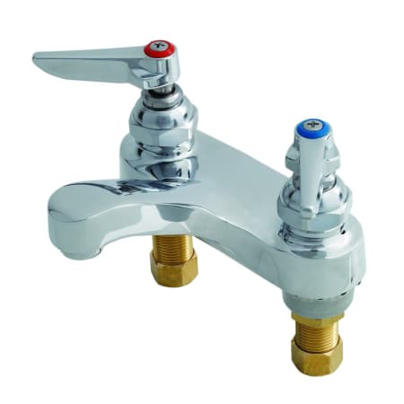 T and S Brass 14.8 GPM 4" Centerset Deck Mounted Lavatory Faucet with Integral Spout and Drip Proof Spray Face Chrome