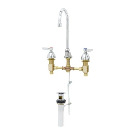 T and S Brass 2.20 GPM Widespread Bathroom Faucet with Pop-Up Drain Assembly Chrome Plated