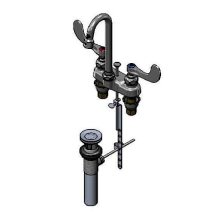 T and S Brass 2.20 GPM Centerset Bathroom Faucet with Pop-Up Drain Assembly Chrome Plated