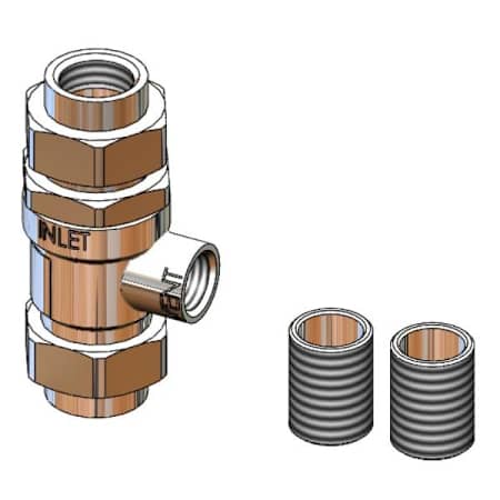 T and S Brass Backflow Preventer, 3/4" NPT, Designed for Continuous Pressure, Atmospheric Vent Non-Potable Water Applications Polished Chrome