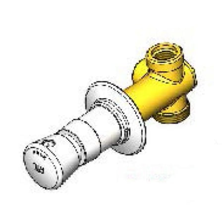 T and S Brass Concealed Straight Valve, Slow Self Closing, Vandal Resistant, Blank Index Chrome