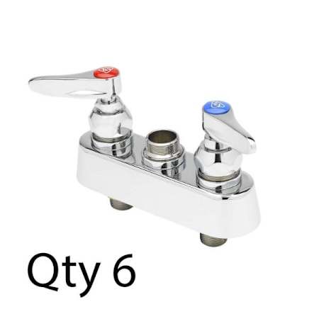 T and S Brass Double Handle 3.5" Deck Mounted Food Service Faucet Chrome Plated