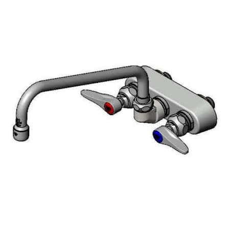 T and S Brass Double Handle 3.5" Wall Mounted Food Service Faucet Chrome Plated