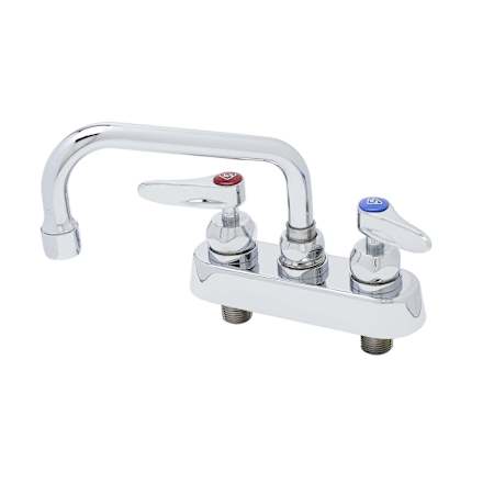 T and S Brass 2.2 GPM 4"W Deck Mounted Utility Faucet with 6" Swing Nozzle and Ceramic Cartridge Chrome