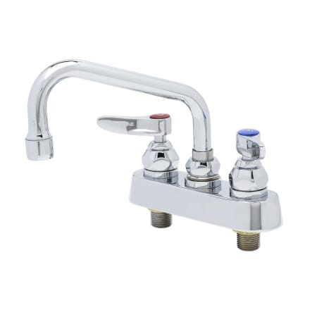T and S Brass Deck Mounted Workboard Faucet with 4" Centers, 6" Swing Nozzle, 2.2 GPM Aerator and Lever Handles Chrome