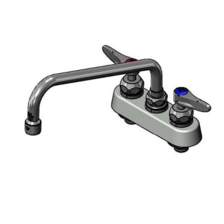 T and S Brass Double Handle 4" Deck Mounted Food Service Faucet Chrome Plated