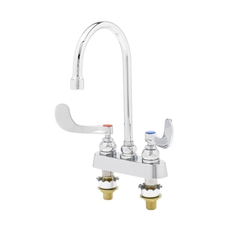 T and S Brass 1.2 GPM 4"W Deck Mounted Utility Faucet with 5-3/4" Swivel Gooseneck Spout Chrome