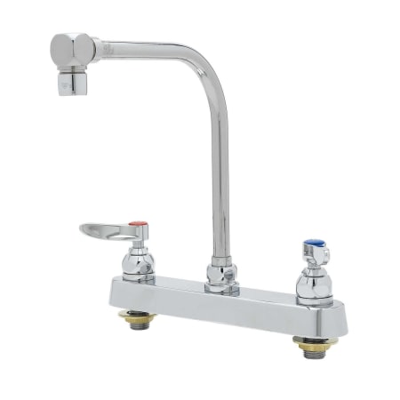 T and S Brass 2.2 GPM 8"W Deck Mounted Utility Faucet with 7-7/8" Swing Nozzle and Lever Handles Chrome