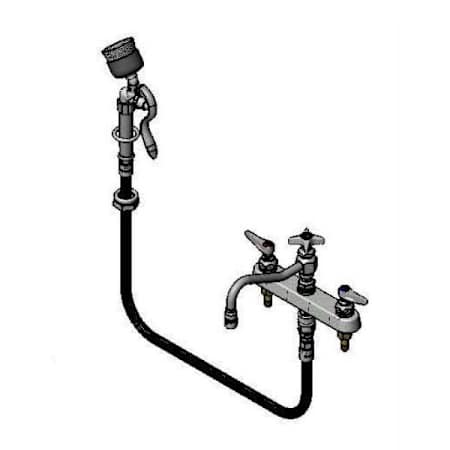 T and S Brass Pre-Rinse 8" Deck Mounted Food Service Faucet Chrome Plated
