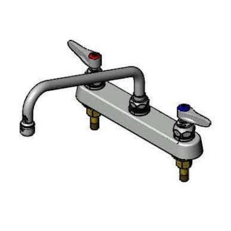T and S Brass Double Handle 8" Deck Mounted Food Service Faucet Chrome Plated