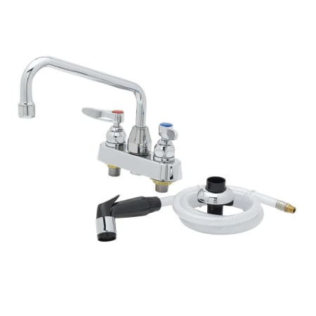 T and S Brass 2.2 GPM 4"W Deck Mounted Utility Faucet with 8" Swing Nozzle and Sidespray Chrome