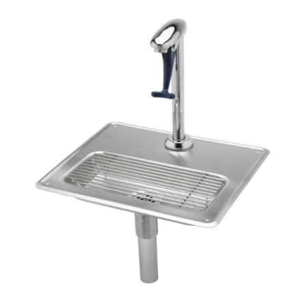 T and S Brass Glass Filler Water Station, 8" Pedestal Glass Filler and Drip Pan Chrome