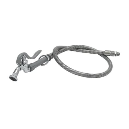 T and S Brass Angle Spray Valve with 50" Flexible Stainless Steel Hose, 3/8" NPT Male Inlet Chrome Plated