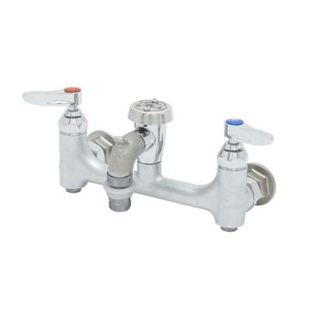 T and S Brass Service Sink Faucet, Vacuum Breaker, Rough Chrome, Quick-Disconnect Outlet Chrome