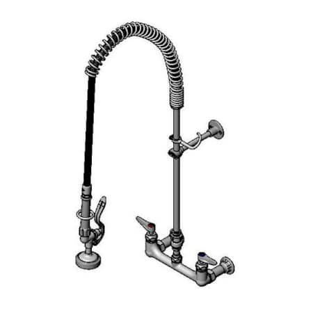 T and S Brass Pre-Rinse 8" Wall Mounted Food Service Faucet Chrome Plated