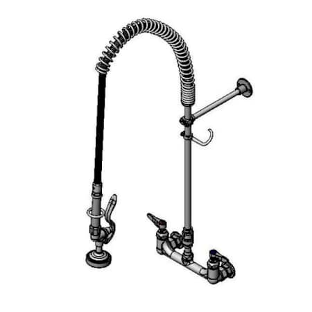 T and S Brass Pre-Rinse 8" Wall Mounted Food Service Faucet Chrome Plated