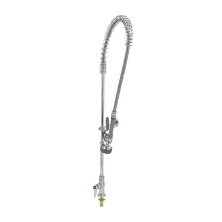 T and S Brass Pre-Rinse, Spring Action, Deck Mount, Single Temp Control, Wall Bracket Chrome