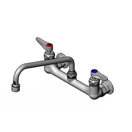 T and S Brass 2.2 GPM Wall Mounted Bridge Mixing Faucet - Includes Lever Handles Chrome