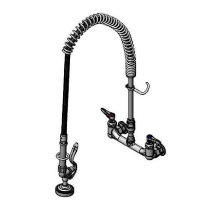 T and S Brass Pre-Rinse 8" Wall Mounted Food Service Faucet Chrome Plated