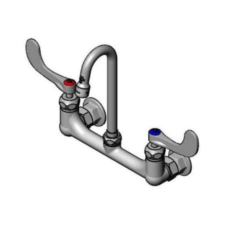 T and S Brass 1.00 GPM Wall Mounted Widespread Bathroom Faucet Chrome Plated