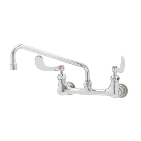 T and S Brass Double Pantry Faucet, Ceramic Cartridges, 8" Centers, 12" Swing Nozzle, 4" Wrist Handles Chrome