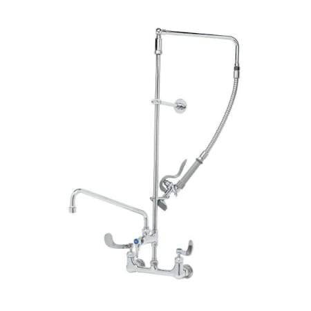 T and S Brass Pre-Rinse, Overhead Swivel Arm, Add-On Faucet with12" Swing Nozzle, Ceramic Cartridges Chrome