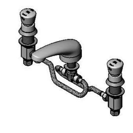 T and S Brass Widespread Metering Faucet Chrome Plated