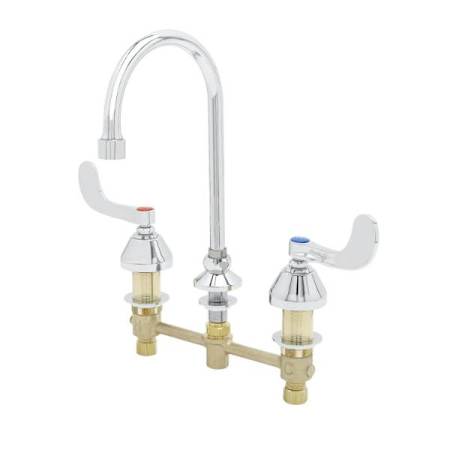 T and S Brass 0.5 GPM Widespread Bathroom Faucet Chrome Plated