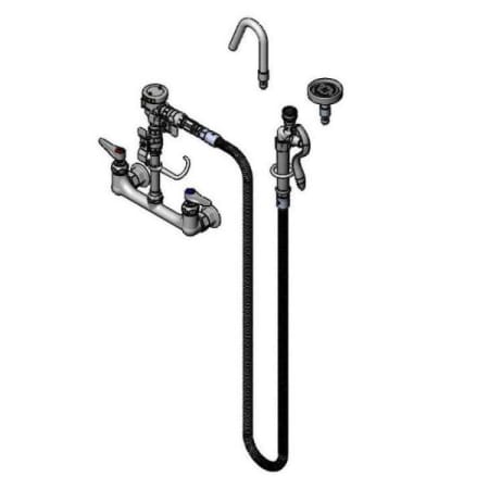 T and S Brass 1.15 GPM Wall Mounted Bridge Pot Filler Chrome