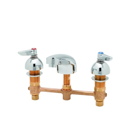 T and S Brass 0.5 GPM 8" Concealed Deck Mounted Lavatory Faucet with Integral Spout - Includes Lever Handles Chrome