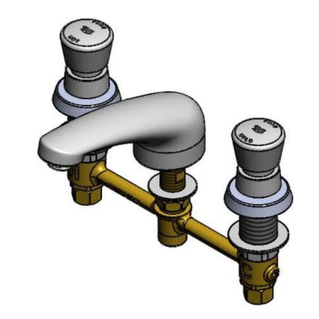 T and S Brass Widespread Metering Faucet Chrome Plated