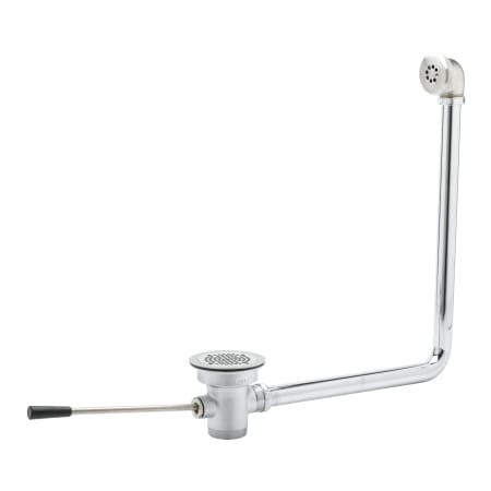 T and S Brass 3-1/2" Waste Drain Valve with 2" Overflow, Lever Handle and 2" NPT Male x 1-1/2" NPT Male Outlet Connection with Adapter Stainless Steel