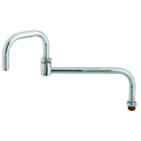 T and S Brass Big-Flo Double-Joint Nozzle, 12" Back & 6-1/2" Front Section Polished Chrome