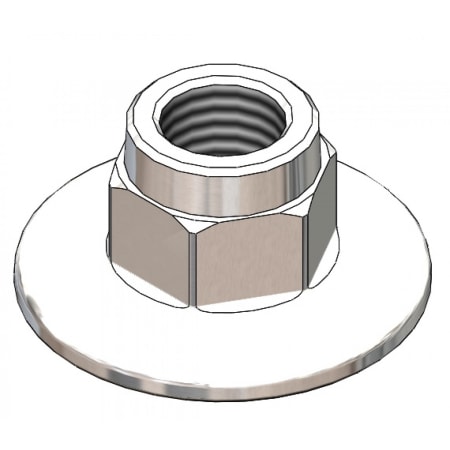T and S Brass Double Panel Flange with 3/8" NPT Female Inlet and Outlets Chrome
