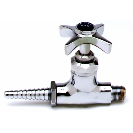 T and S Brass Laboratory Straight Stop with Serrated Tip and Cross Handle Chrome