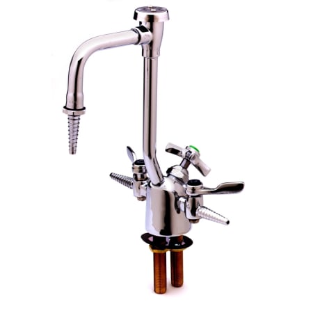 T and S Brass 5.03 GPM Combination Gas and Water Fixture with Serrated Tip Outlet - Includes Cross Handle Chrome