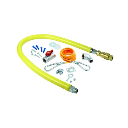 T and S Brass 48" Safe-T-Link Gas Appliance Connector with Quick Disconnect Gas Hose and Installation Kit for 3/4" NPT Connection Yellow