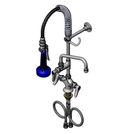 T and S Brass Pre-Rinse Deck Mounted Food Service Faucet Chrome Plated