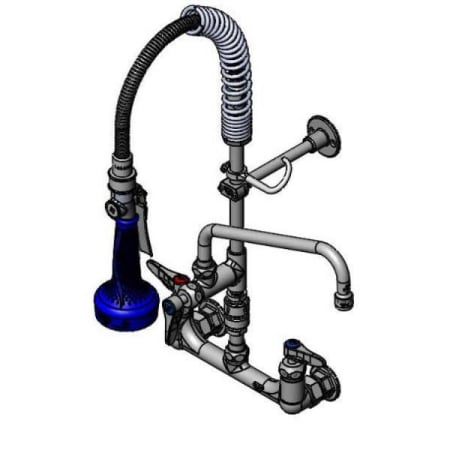 T and S Brass Pre-Rinse 8" Wall Mounted Food Service Faucet Chrome Plated