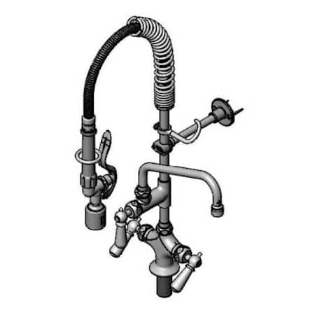 T and S Brass Pre-Rinse Deck Mounted Food Service Faucet Chrome Plated