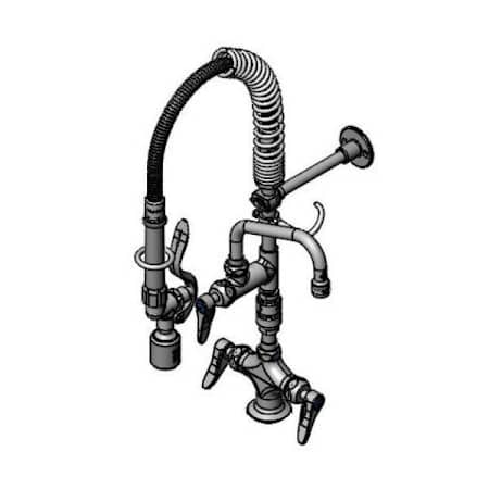 T and S Brass Pre-Rinse Deck Mounted Food Service Faucet Chrome Plated