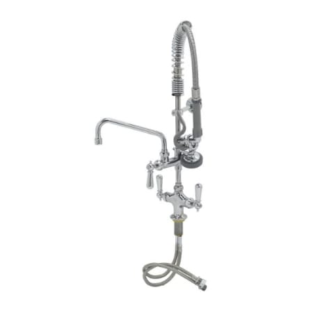 T and S Brass Mini-PRU: B-0113 Style Base Faucet with B-0107, 8" Swing Nozzle, Ceramas, & Club Handles Chrome