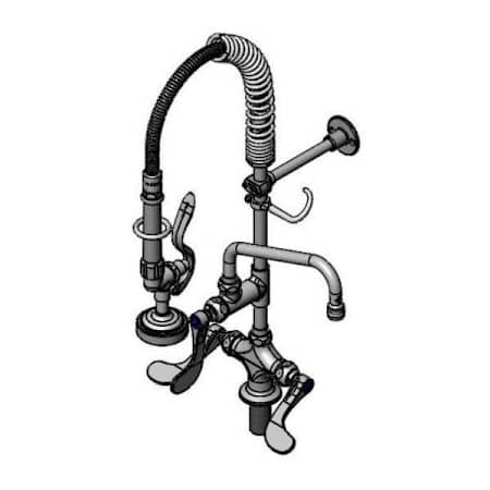T and S Brass Pre-Rinse Deck Mounted Food Service Faucet Chrome Plated